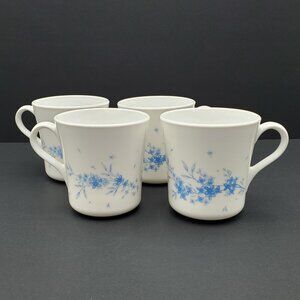 Corning Celestial Blue Mugs Corelle Blue Floral White Mugs